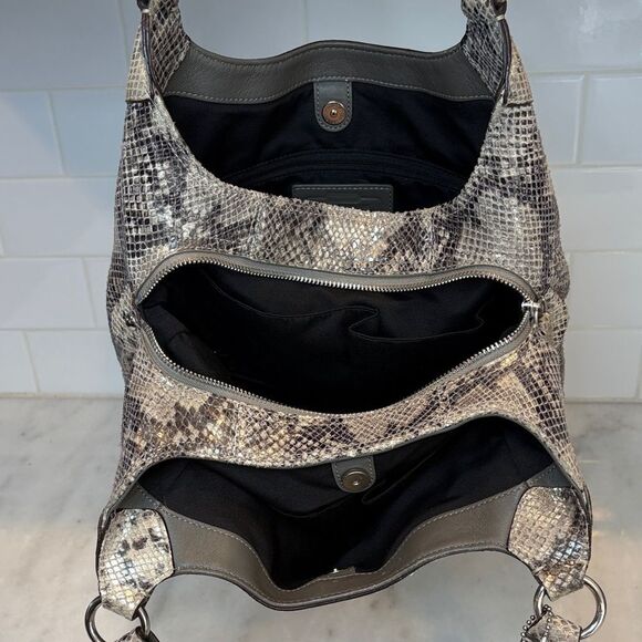Coach Bag Purse Handbag Leather Snake Python Madison Maggie Hobo Shoulder Bag - Picture 14 of 16